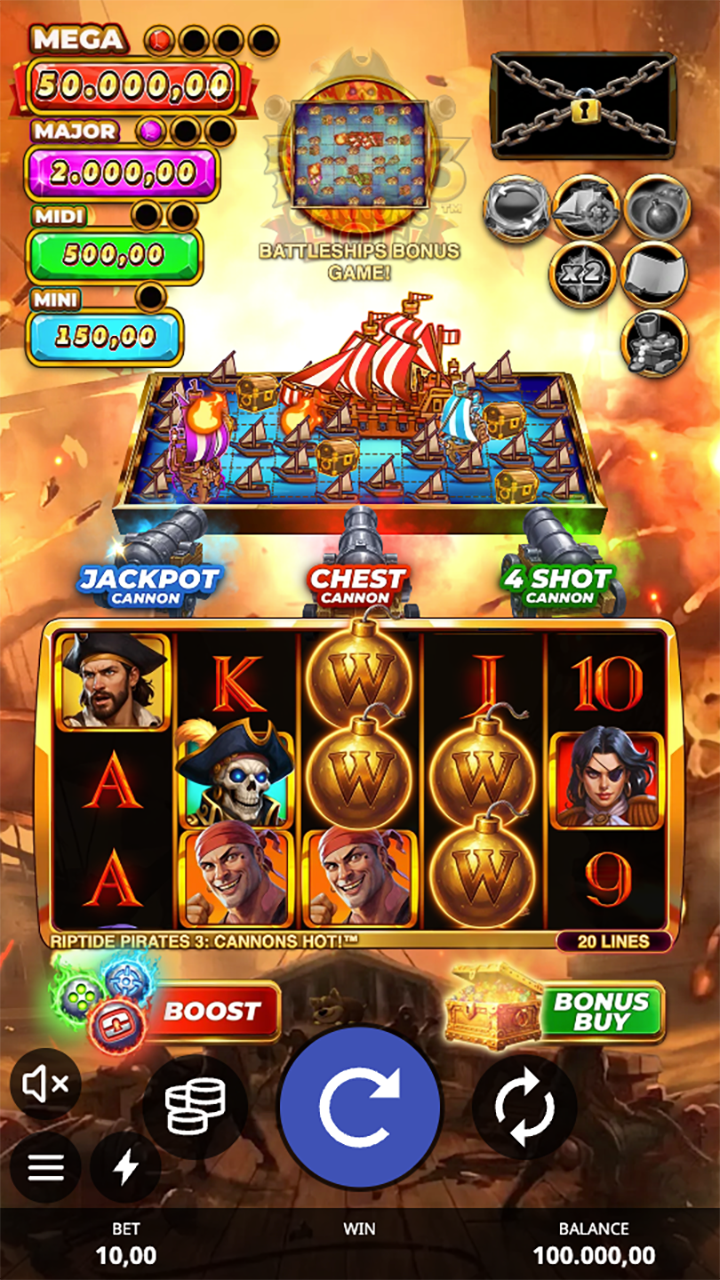 Riptide Pirates 3 Cannons Hot screenshot 1